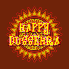 Poster, Banner or Flyer for Happy Dussehra.