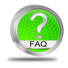 FAQ Button - 3D illustration