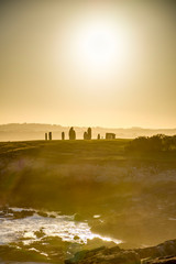 Menhirs park in A Coruna, Galicia, Spain