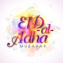 Colorful text for Eid-Al-Adha Mubarak.