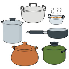 vector set of pot