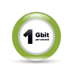 Gigabit shiny bubble sign
