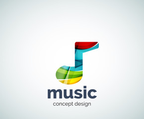 Music note logo template