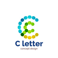 Vector modern minimalistic dotted letter concept logo