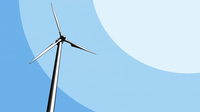Single wind turbine loopable animation. 4K footage