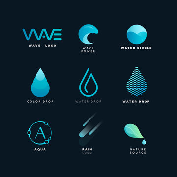 Abstract logo. Water logo. Wave logo. Geometric logo. Water line logo. Nature logo. Nature elements logo. Water vector logo. Water energy logo