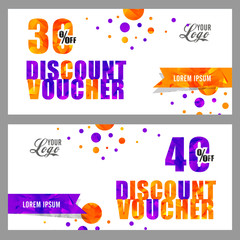 Creative Discount Voucher or Coupon design.