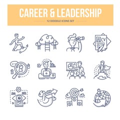 Career & Leadership Doodle Icons