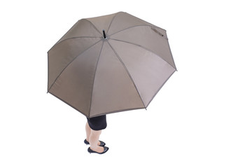 business woman take umbrella