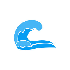 High wave icon in simple style isolated on white background. Water and ocean symbol