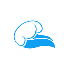 High sea wave with foam icon in simple style isolated on white background. Water and ocean symbol