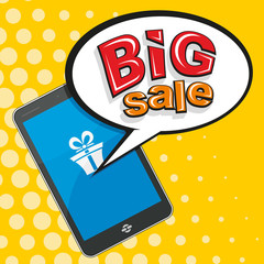Big sale. Information on mobile phone.
