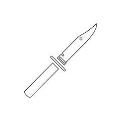 Fishing knife icon in outline style isolated on white background