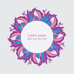 Design Template for Wedding Invitation, Cosmetic advertising and identity brochure. Hand Drawn Vector Flowers in Zentangle Style