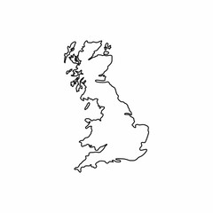 Map of Great Britain icon in outline style isolated on white background. State symbol
