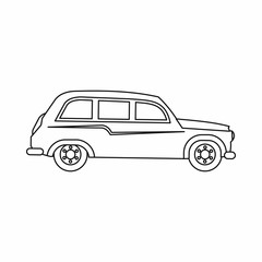 Obraz na płótnie Canvas Retro car icon in outline style isolated on white background. Transport symbol