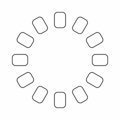 Sign download online icon in outline style isolated on white background. Loading symbol