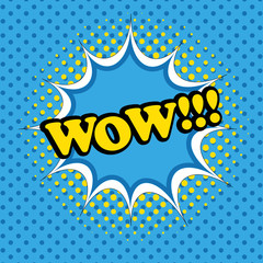 Comic bubble wow text