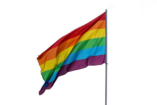 rainbow flag isolated on a white background, symbol of tolerance and acceptance, diversity, hope and longing