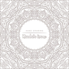 Vector mandala for coloring with floral decorative elements. Pat