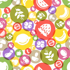 Fruit and vegetables background seamless pattern