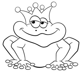 Frosch König wartet auf einen Kuss 