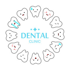 illustration of tooths on a white background