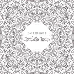 Vector mandala for coloring with floral decorative elements. Pat