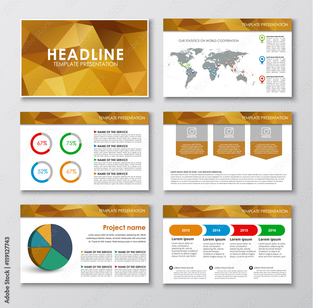 Poster templates polygonal slides for presentations