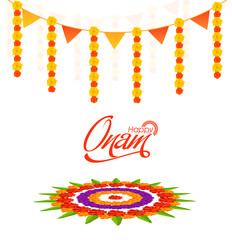 Greeting Card design for Happy Onam.