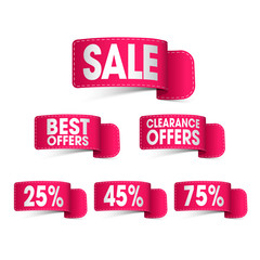 Set of Sale and Discount Ribbons.