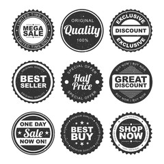 Set of Sale Stickers, Tags, Labels or Badges.
