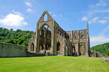 Fototapeta na wymiar Tintern Abbey Monmouthshire Wales UK The Remains of Cistercian monastery popular tourist destination