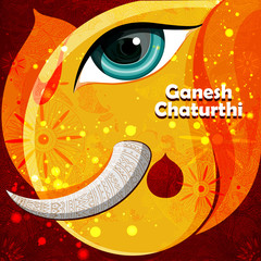 Lord Ganpati on Ganesh Chaturthi background