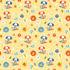 Summer elements seamless pattern