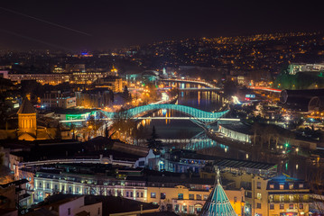 Top view of the Tbilisi at night