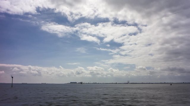 Ferry crossing open sea between Texel and Den Helder, Netherlands, 4K time lapse