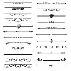 Vector set of calligraphic design elements and page decor
