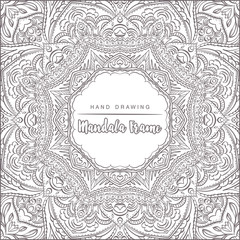 Vector mandala for coloring with floral decorative elements. Pat