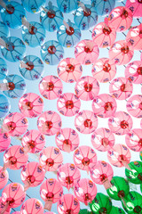 Gyeongju, South Korea - August 18, 2016 : Hundreds of lanterns hanging out of the Bulguksa temple in South Korea.