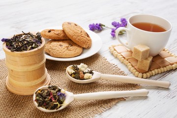 Herbal tea and cookies