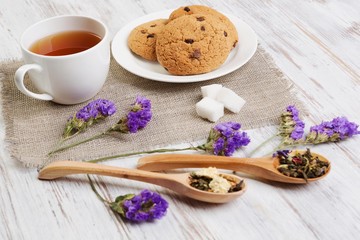 Herbal tea and cookies