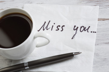 Love confession on napkin