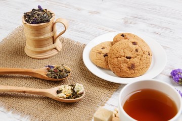 Herbal tea and cookies