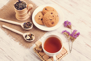 Herbal tea and cookies