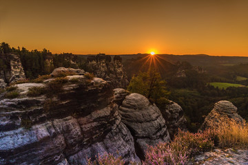 Sonnenaufgang an der Bastei, Sächsische Schweiz