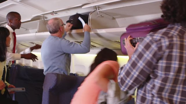 Passengers boarding plane