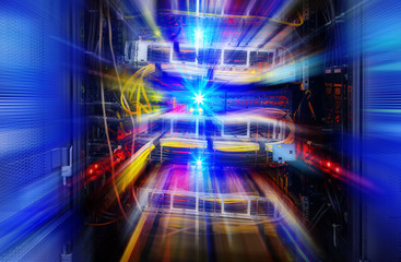 Front communication equipment flash in center and rays