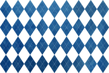 Vintage watercolor dark blue diamond pattern.