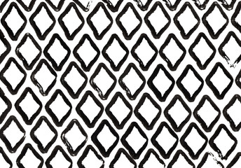 Grunge diamond black strokes pattern.